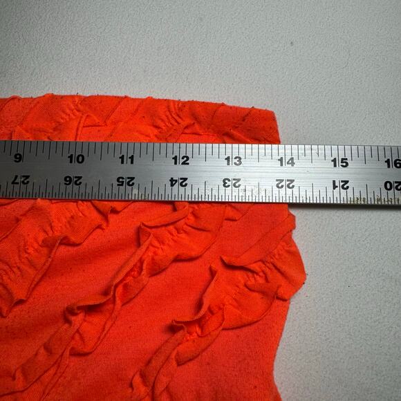 Strapless orange tube dress with ruffled top. Junior’s size L/G (11-13) - Picture 5 of 6